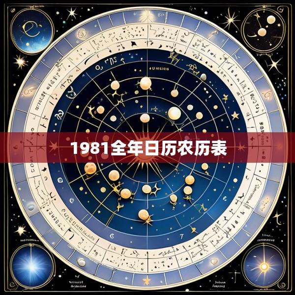 1981全年日历农历表