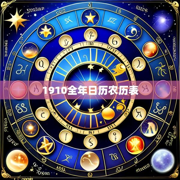 1910全年日历农历表