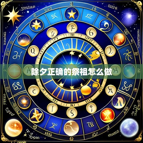 除夕正确的祭祖怎么做