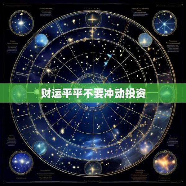 财运平平不要冲动投资