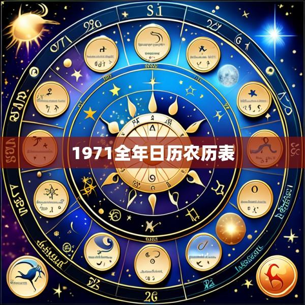 1971全年日历农历表