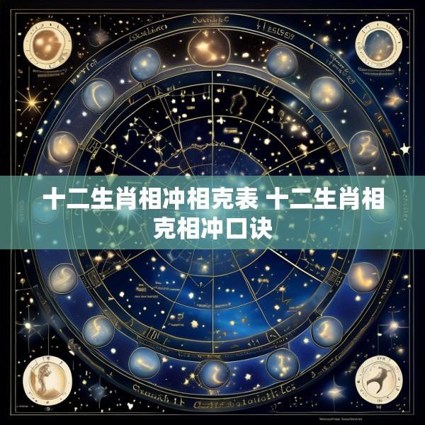 十二生肖相冲相克表 十二生肖相克相冲口诀