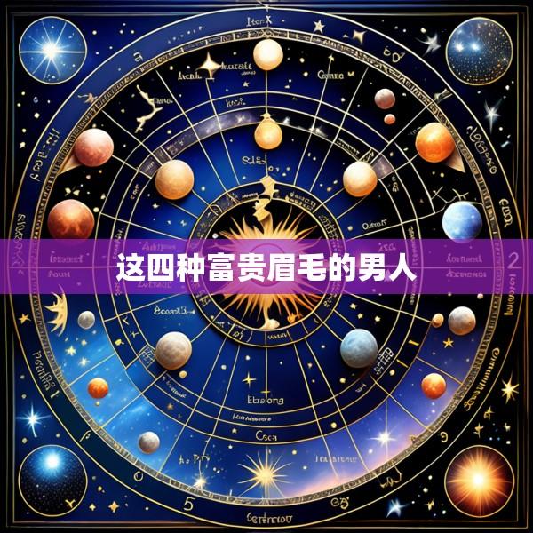 这四种富贵眉毛的男人