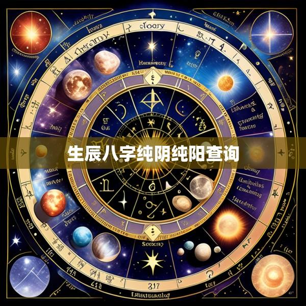 生辰八字纯阴纯阳查询