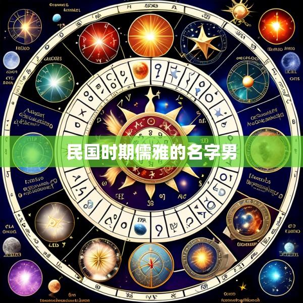 民国时期儒雅的名字男