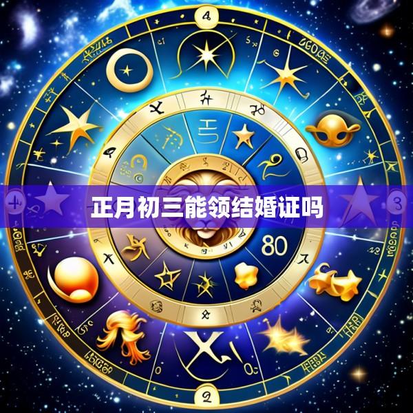 正月初三能领结婚证吗