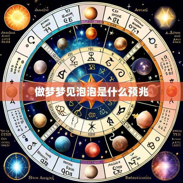 做梦梦见泡泡是什么预兆