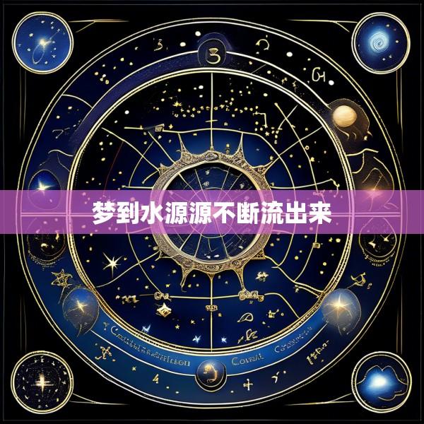 梦到水源源不断流出来
