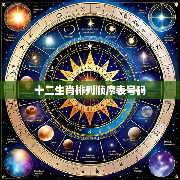 十二生肖排列顺序表号码