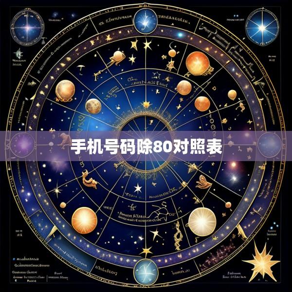 手机号码除80对照表