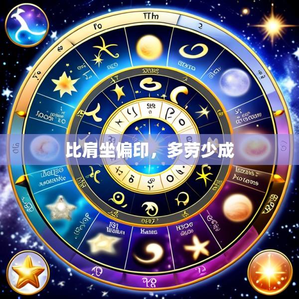 比肩坐偏印，多劳少成