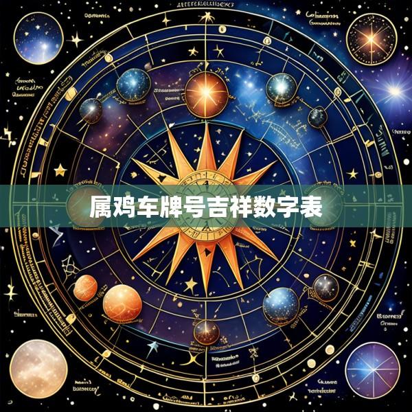 属鸡车牌号吉祥数字表