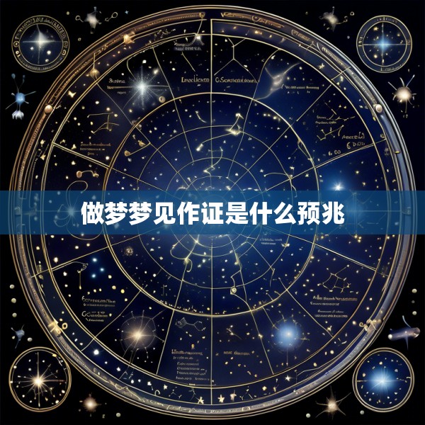 做梦梦见作证是什么预兆
