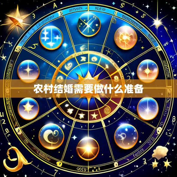 农村结婚需要做什么准备