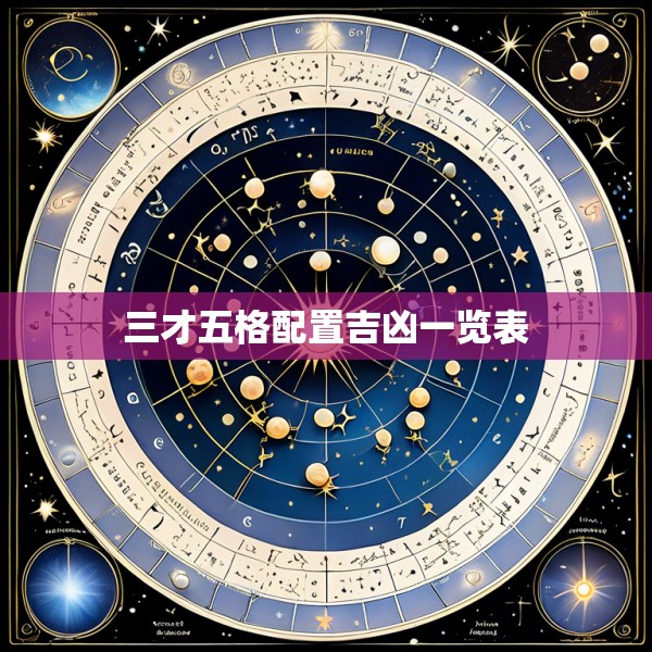 三才五格配置吉凶一览表