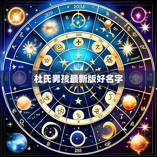 杜氏男孩最新版好名字
