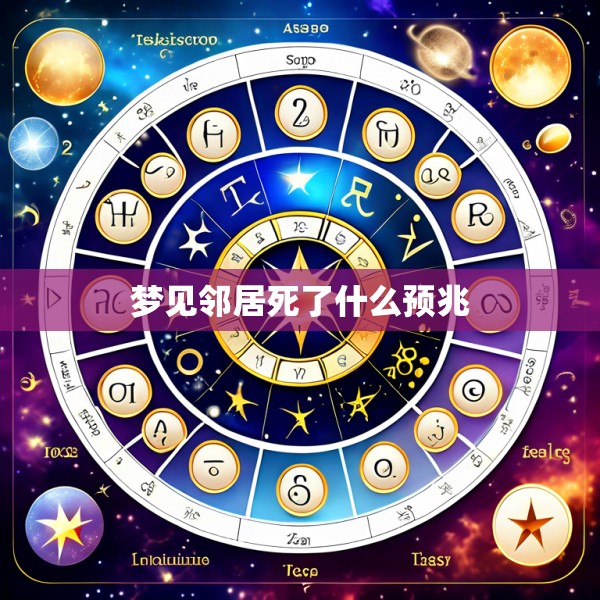 梦见邻居死了什么预兆