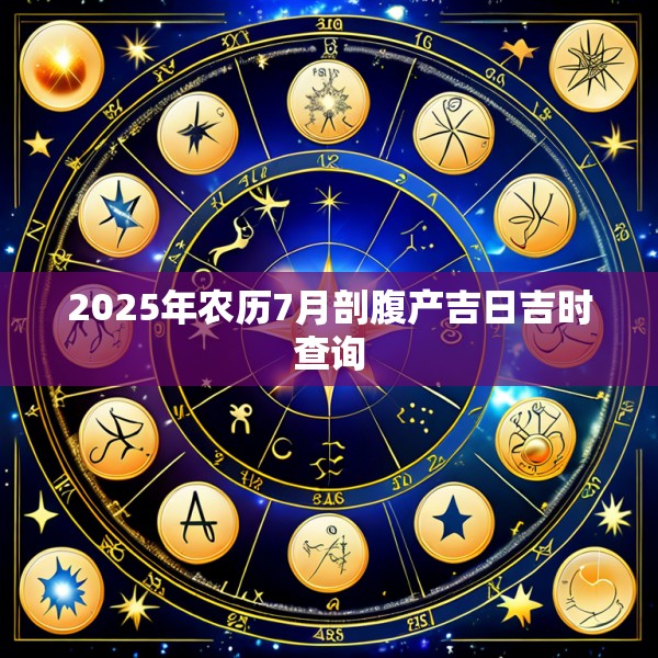 2025年农历7月剖腹产吉日吉时查询