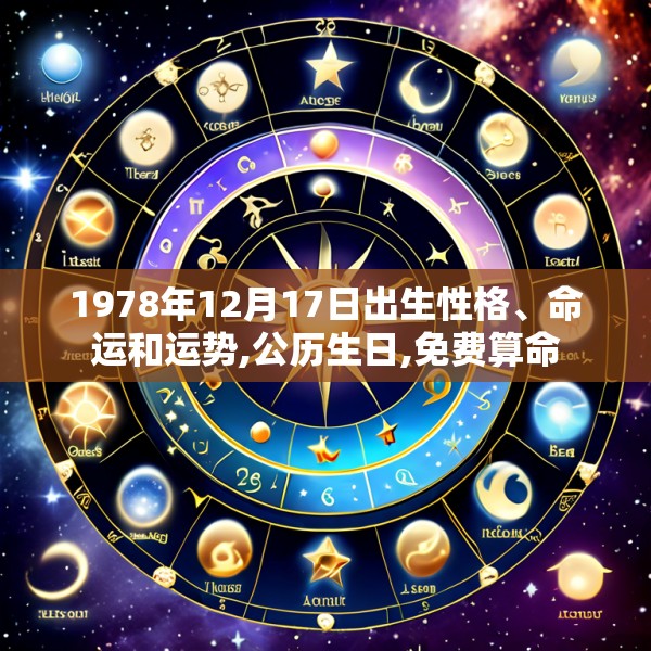1978年12月17日出生性格、命运和运势,公历生日,免费算命
