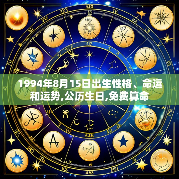 1994年8月15日出生性格、命运和运势,公历生日,免费算命