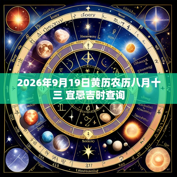 2026年9月19日黄历农历八月十三 宜忌吉时查询