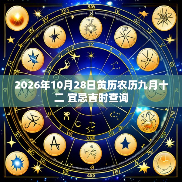 2026年10月28日黄历农历九月十二 宜忌吉时查询