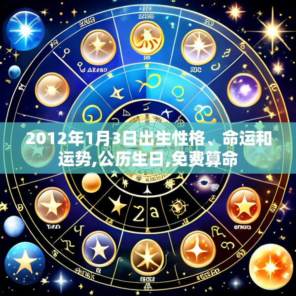 2012年1月3日出生性格、命运和运势,公历生日,免费算命