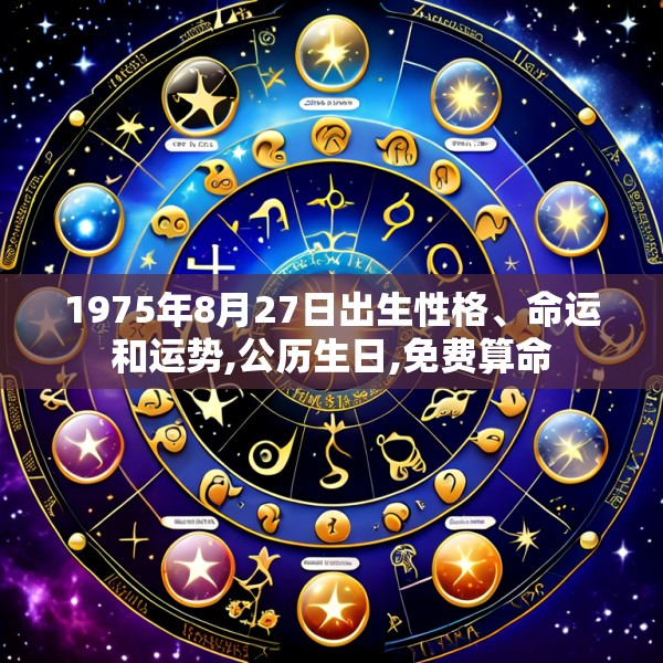 1975年8月27日出生性格、命运和运势,公历生日,免费算命