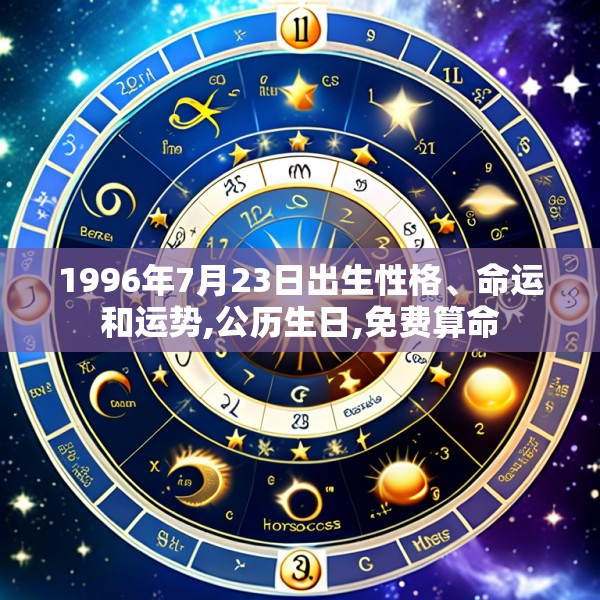 1996年7月23日出生性格、命运和运势,公历生日,免费算命