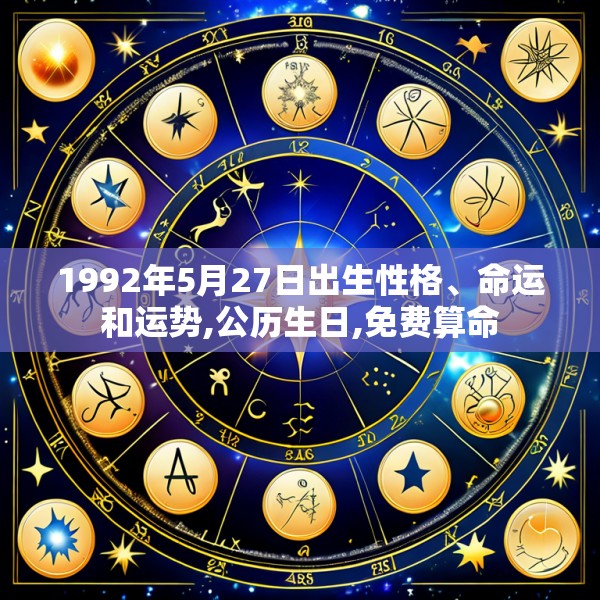 1992年5月27日出生性格、命运和运势,公历生日,免费算命