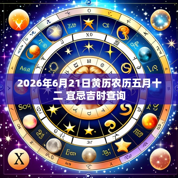 2026年6月21日黄历农历五月十二 宜忌吉时查询