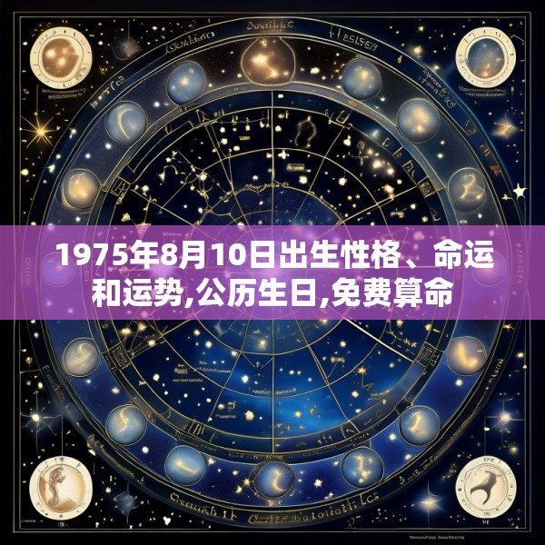 1975年8月10日出生性格、命运和运势,公历生日,免费算命