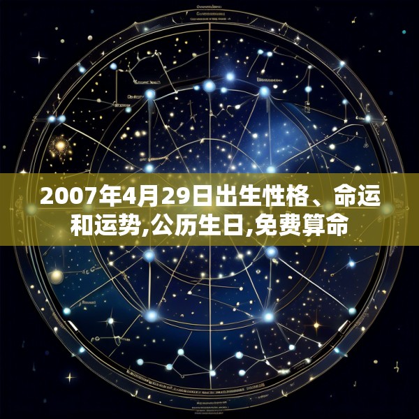 2007年4月29日出生性格、命运和运势,公历生日,免费算命