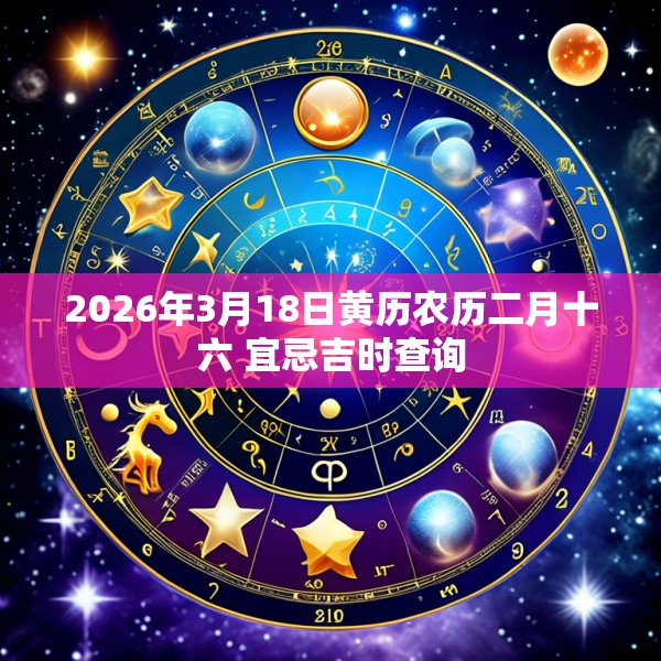 2026年3月18日黄历农历二月十六 宜忌吉时查询