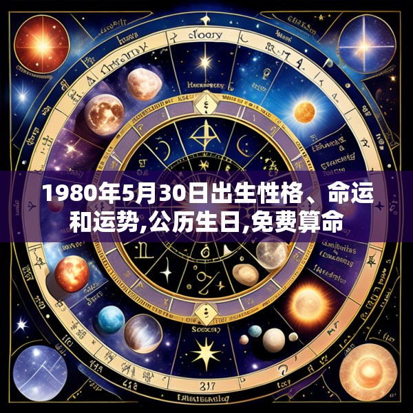 1980年5月30日出生性格、命运和运势,公历生日,免费算命