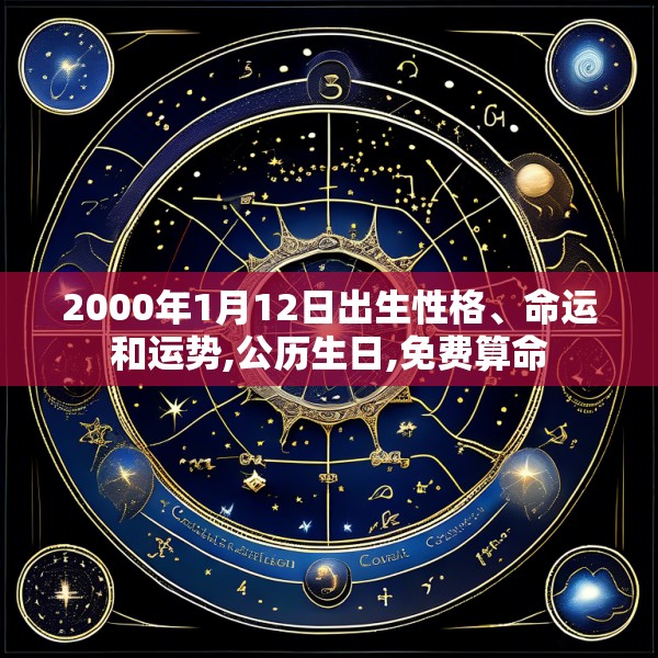 2000年1月12日出生性格、命运和运势,公历生日,免费算命