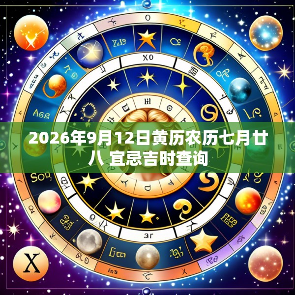 2026年9月12日黄历农历七月廿八 宜忌吉时查询
