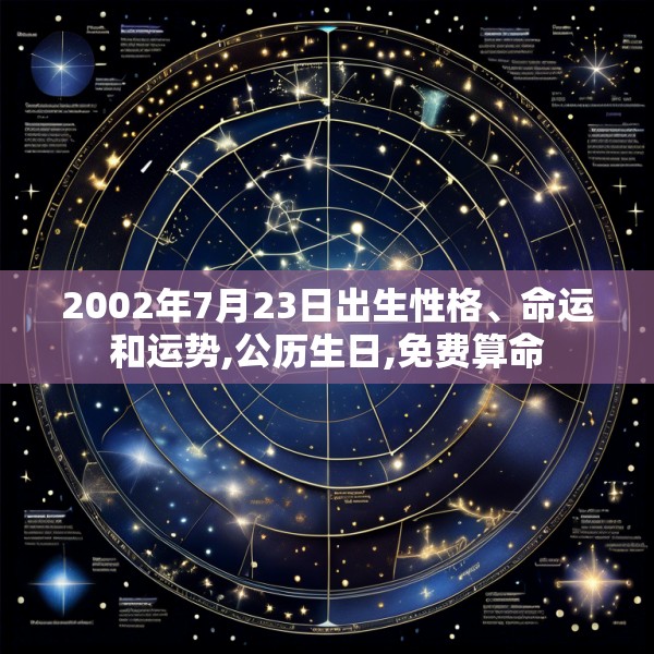 2002年7月23日出生性格、命运和运势,公历生日,免费算命