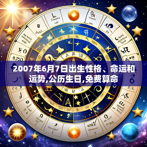 2007年6月7日出生性格、命运和运势,公历生日,免费算命