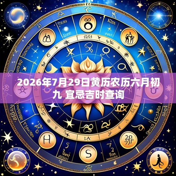2026年7月29日黄历农历六月初九 宜忌吉时查询