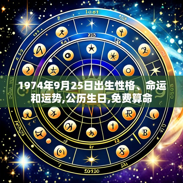 1974年9月25日出生性格、命运和运势,公历生日,免费算命