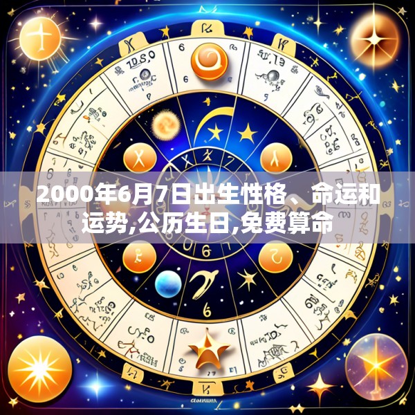 2000年6月7日出生性格、命运和运势,公历生日,免费算命