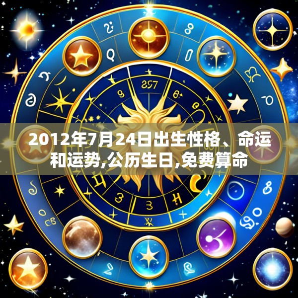 2012年7月24日出生性格、命运和运势,公历生日,免费算命