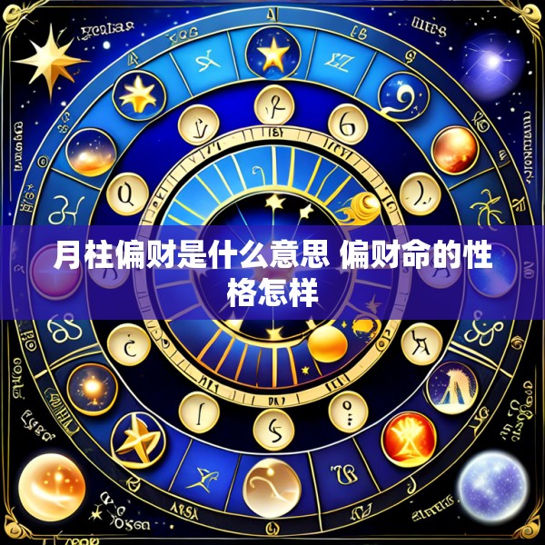 月柱偏财是什么意思 偏财命的性格怎样