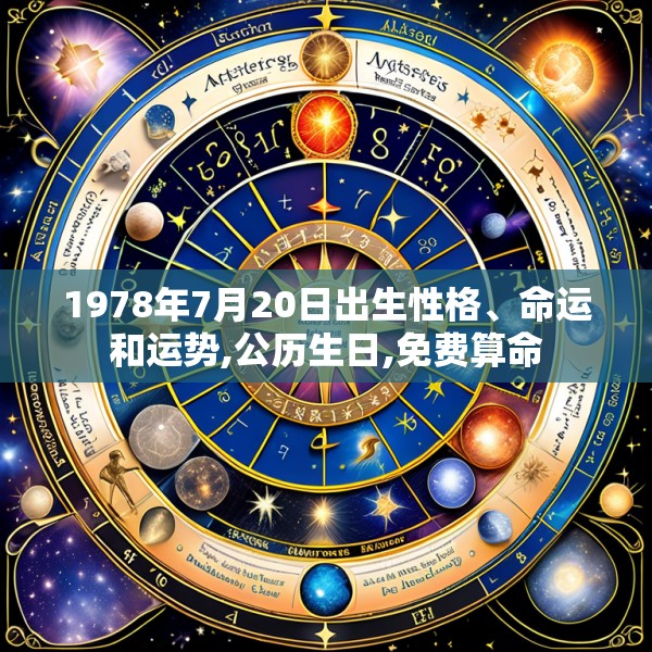1978年7月20日出生性格、命运和运势,公历生日,免费算命