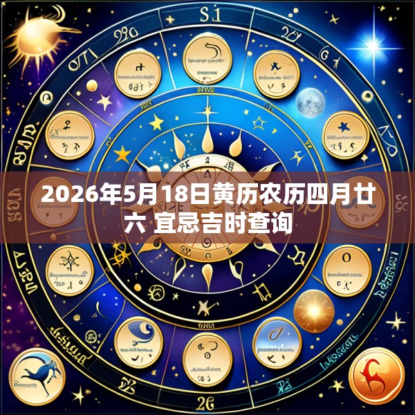 2026年5月18日黄历农历四月廿六 宜忌吉时查询