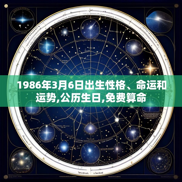 1986年3月6日出生性格、命运和运势,公历生日,免费算命