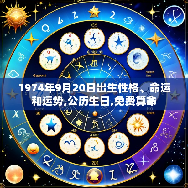 1974年9月20日出生性格、命运和运势,公历生日,免费算命