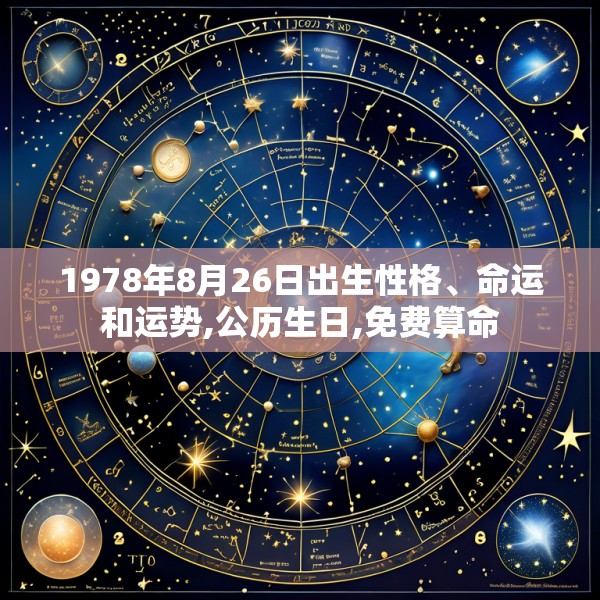 1978年8月26日出生性格、命运和运势,公历生日,免费算命