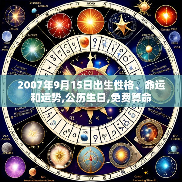 2007年9月15日出生性格、命运和运势,公历生日,免费算命